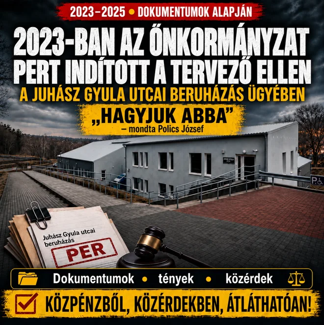 ⚖️ „HAGYJUK ABBA” – mondta Polics József polgármester: így ért véget a Juhász Gyula utcai beruházás pere. 📌 A Juhász Gyula utcai beruházás történetét jobban körbejártam, mert…